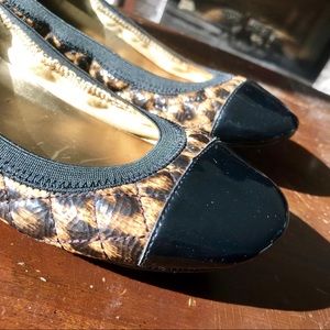 Anne Klein Sport Black and Cheetah Ballet Flats